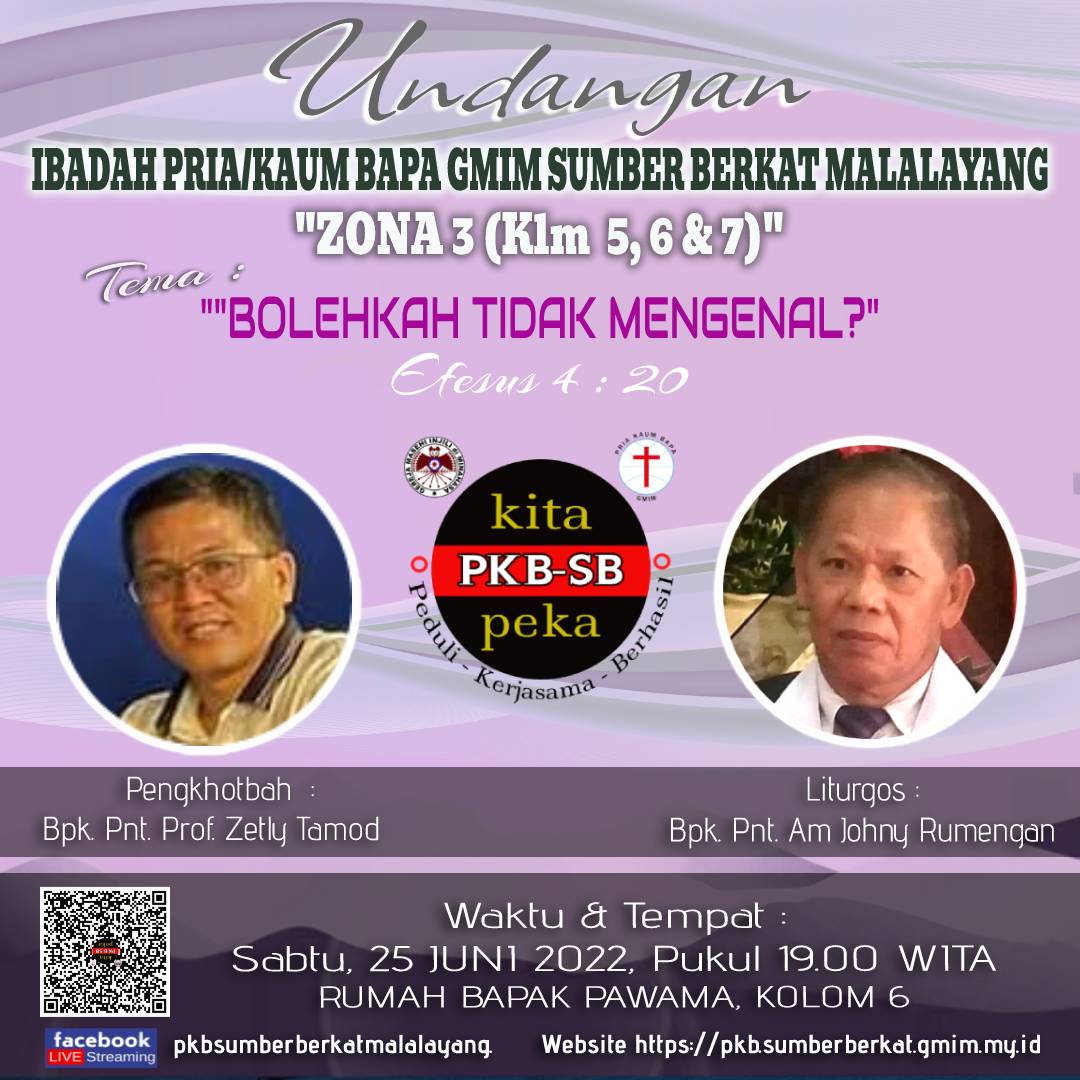 Undangan Ibadah P/KB SB Zona 3 (Klm 5, 6 & 7 )
